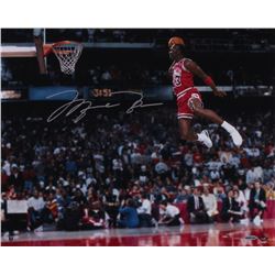 Michael Jordan Signed Bulls 16x20 Photo from 1988 Slam Dunk Contest (UDA COA)
