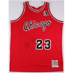 Michael Jordan Signed Limited Edition Authentic Mitchell & Ness "Hall of Fame" Bulls Jersey Inscribe