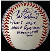 Image 1 : Carl Erskine Signed OML "How I Met Jackie Robinson" Story Ball with Extensive Inscription (Stallard 