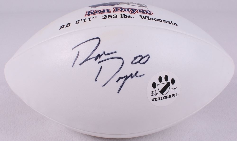 Ron Dayne Signed LE Giants Logo Football (Verigraph COA)