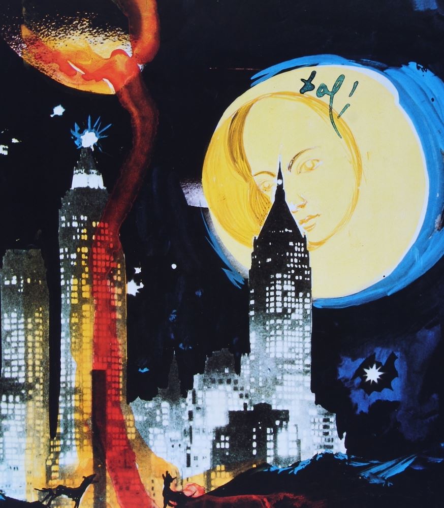 Salvador Dali "The Moon / La Luna" Over Manhattan Skyline 19x34 LE