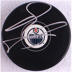Nail Yakupov Signed Oilers Logo Hockey Puck (JSA COA)