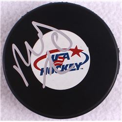 Nick Leddy Signed Team USA Logo Hockey Puck (JSA COA)