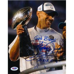 Tony Dungy Signed Colts 8x10 Photo Inscribed "God Bless" & "SB XLI Champs" (PSA COA)