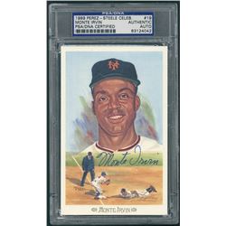 Monte Irvin Signed 1989 Perez-Steele Celebration Postcards #19 (PSA Encapsulated)
