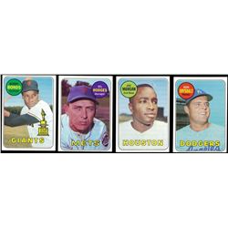 Lot of (4) 1969 Topps Baseball Cards with #630 Bobby Bonds RC, #564 Gil Hodges MG, #35 Joe Morgan, &