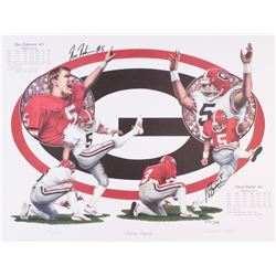 Kevin Butler & Rex Robinson Signed 16x21 Georgia Lithograph (Radtke COA)