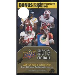2013 Upper Deck Football Unopened Box with (8) Packs Plus (1) Bonus Rookie Exclusives Pack & (1) Rob