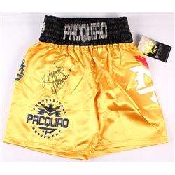 Manny Pacquiao Signed Boxing Trunks Inscribed "Pacman" (Pacquiao COA)