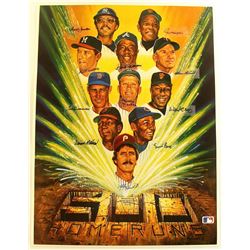 500 Home Run Club Ron Lewis LE 18x24 Lithograph with Mickey Mantle, Ted Williams, Hank Aaron