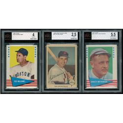 Lot of (3) BVG Graded Baseball Cards with 1961 Fleer #152 Ted Williams (BVG 4), #1959 Fleer #63 Ted 