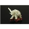 Image 1 : Chinese Hardstone Carved Elephant on Wooden Base