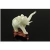 Image 2 : Chinese Hardstone Carved Elephant on Wooden Base