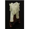Image 3 : Chinese Hardstone Carved Elephant on Wooden Base