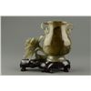Image 2 : Exquisite Chinese Agate Carved Vase w Wood Stand