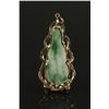 Image 2 : Chinese Moss in Snow Jadeite Guanyin 14K Gold