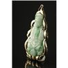 Image 3 : Chinese Moss in Snow Jadeite Guanyin 14K Gold