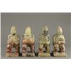 Image 2 : Set of 4 Chinese Celadon Jade Carved Man Figures