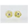 Image 2 : 14K Gold Zirconia Earrings w Pearl