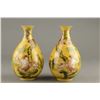 Image 1 : Pair of Eggshell Vase Painted Monkey w Qianlong Mk