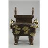 Image 1 : Chinese Gilt Bronze Square Censer Qianlong Mark
