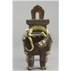 Image 2 : Chinese Gilt Bronze Square Censer Qianlong Mark