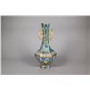 Image 1 : Chinese Bronze Cloisonne Hexagon Vase Qianlong Mk