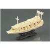 Image 3 : Chinese Ivory Carved Boat with Stand