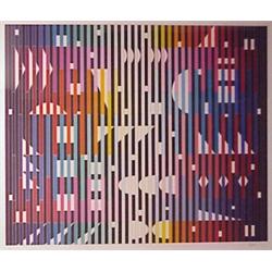 Yaacov Agam (b. 1928) Israeli, NIGHT RAINBOW (Gold), color screenprint, signed in pencil, from...
