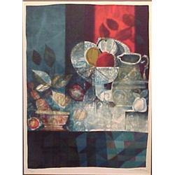 Sunol Alvar (b. 1935) Spanish, BLUE STILL LIFE, color lithograph, signed in pencil, from the nu...