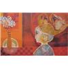 Image 1 : Sunol Alvar (b. 1935) Spanish, FIGURES WITH STILL LIFE, color lithograph, signed in pencil, fro...