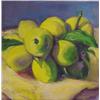 Image 1 : American School (20th Century), STILL LIFE WITH FRUIT, oil painting on canvas, 10 x 10", initia...