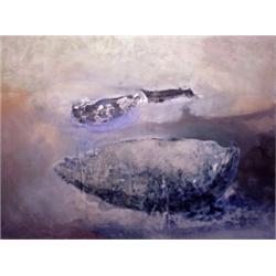 Hervas Amezcua (20th Century) Argentinian, BARCAZAS, 1989, oil painting on board, 30 x 40", sig...