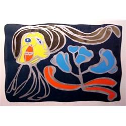 Karel Appel (b. 1921) Dutch, FLOATING FLOWER PASSION, 1975, color lithograph with mylar (usual...