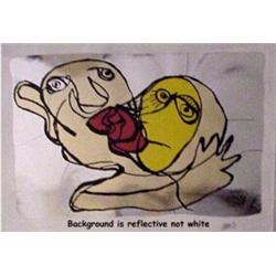 Karel Appel (b. 1921) Dutch, YELLOW KISS RED ROSE, 1975, color lithograph with mylar (usual cre...
