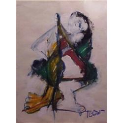 Theodore Berkic (20th Century) Yugoslavian, FLATTERY WILL GET YOU NOWHERE, 1985, oil painting o...
