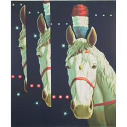 Arne Besser (b. 1938) American, CIRCUS TRIAD, 1981, color screenprint, signed in pencil, from t...
