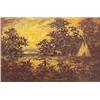 Image 1 : Ralph Blakelock (1845-1919) American, INDIAN CAMP, oil painting on board, 10 1/4 x 15", signed...