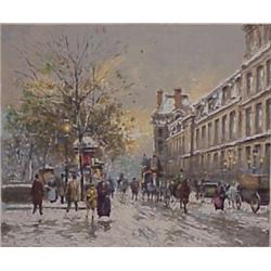 Antoine Boulet (20th Century) French, PARIS IN WINTER, color lithograph, signed in pencil, from...