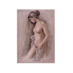 F. Bruner (20th Century), NUDE, 1980, pencil and color pastel on board, 12 1/4 x 8 1/2", signed...