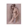 Image 1 : F. Bruner (20th Century), NUDE, 1980, pencil and color pastel on board, 12 1/4 x 8 1/2", signed...