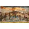 Image 1 : Rene Carcan (20th Century) French, LANDSCAPE WITH BUILDINGS, color etching, signed in pencil, f...