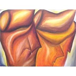 Marco Cingolani (b. 1959) Italian, UNTITLED, 1984, oil painting on canvas, 46 1/2 x 62", signed...