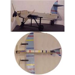 Decorative: Airplane Model, AIRPLANE, a painted wood model, 27 x 28 x 7". Starting Bid $20...