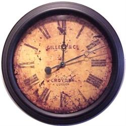 Decorative: Wall Clock, CROYDON LONDON CLOCK, replica of antique wall clock, 21" diameter, 4" d...