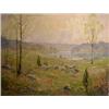 Image 1 : European School (19th Century School), LAKE AT SPRING, oil painting on canvas, 35 x 45 1/2", 2"...