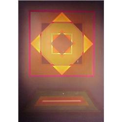 Tom Fricano (b. 1930) American, TRANSCENDING SPACE, oil painting on canvas, 58 x 42", signed on...
