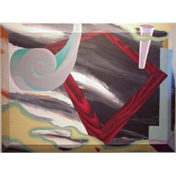 Jedd Garet (b. 1955) American, WONDERLAND OF FORM, 1983, acrylic painting on canvas, 70 x 95 x...