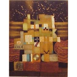 Diane Hansen (20th Century) American, SKY CITY, color etching, signed in pencil, from the numbe...
