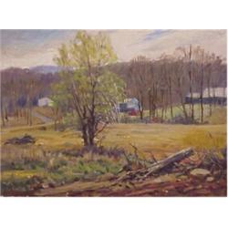 Frank Herbst (b. 1920) American, RURAL LANDSCAPE, oil painting on canvas, 18 x 24", signed lowe...